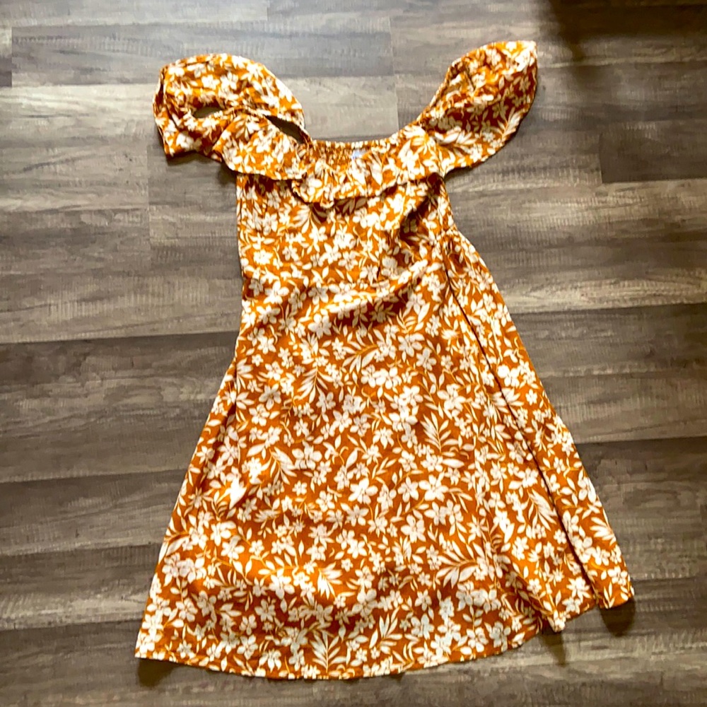 Flower print short dress